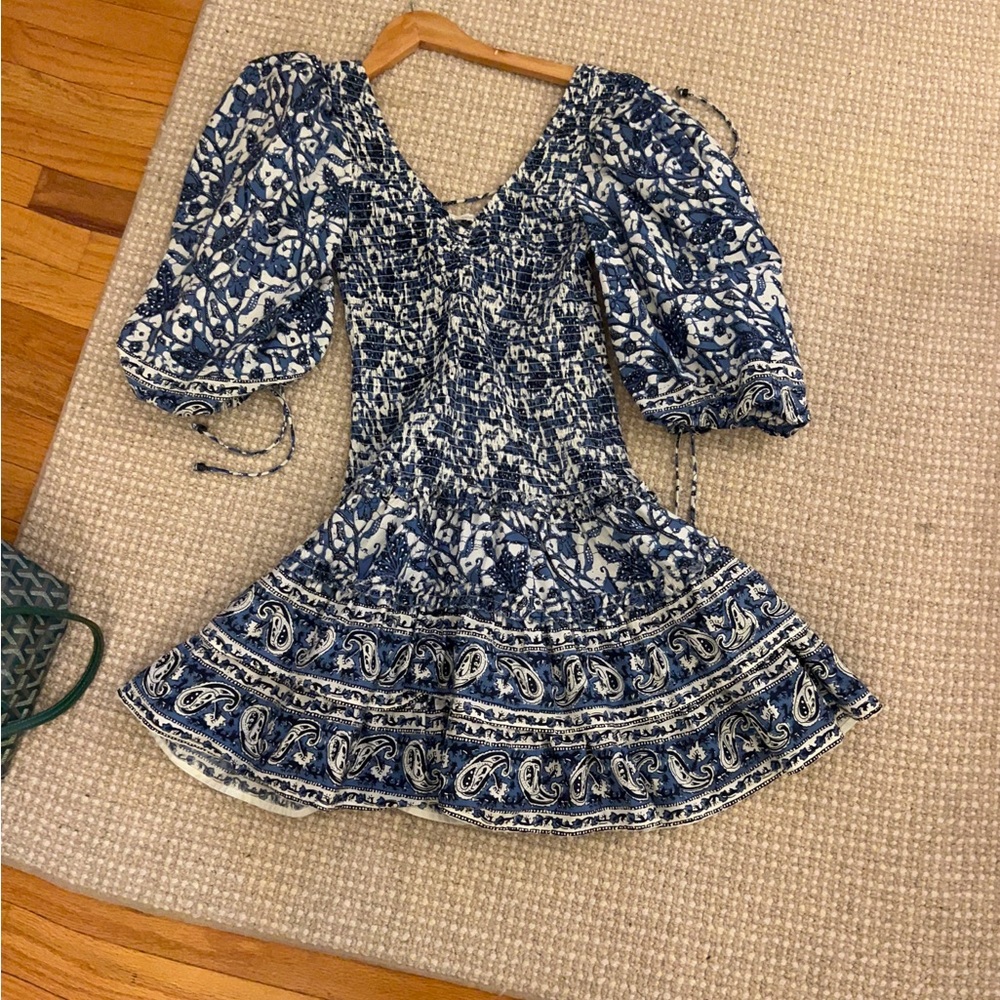 Blue and White Floral Dress